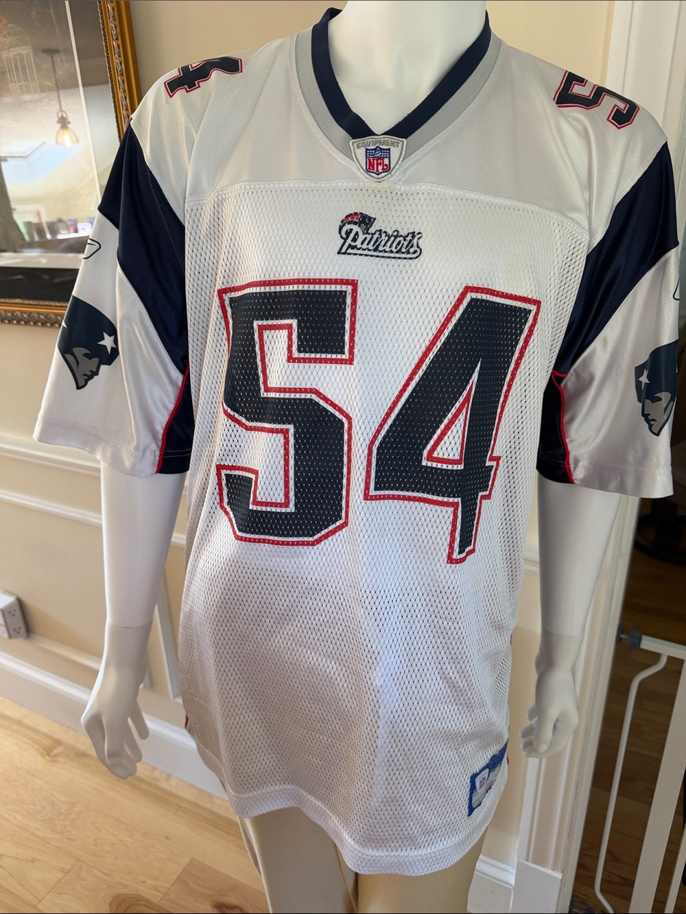 Reebok White Navy Red NFL Players XL Mesh Jersey Tag